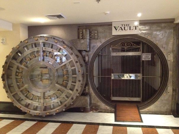 This Bar At My Hotel Used To Be A Bank Vault