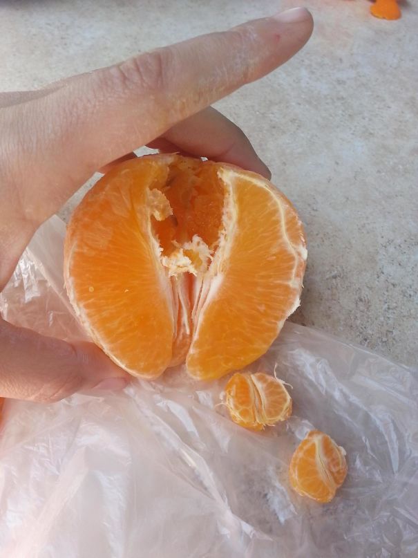 Once I Had A Mini Orange Inside My Normal Size Orange, Segmented And All