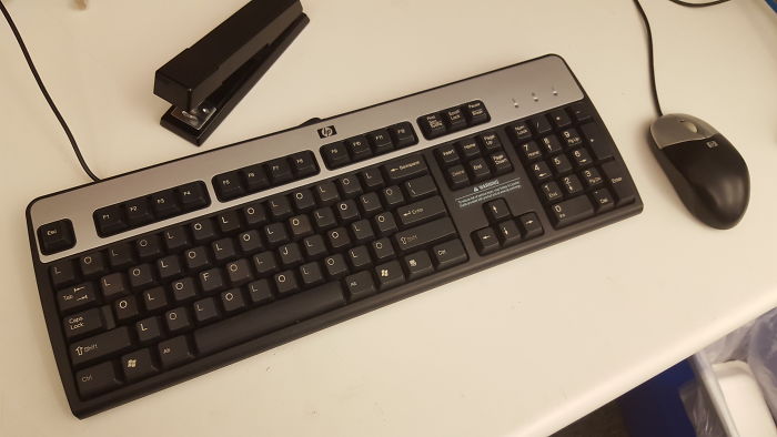 This Is The Loaner Keyboard The It Dept Gives Us If We Spill Coffee On Ours While We Wait For A Replacement