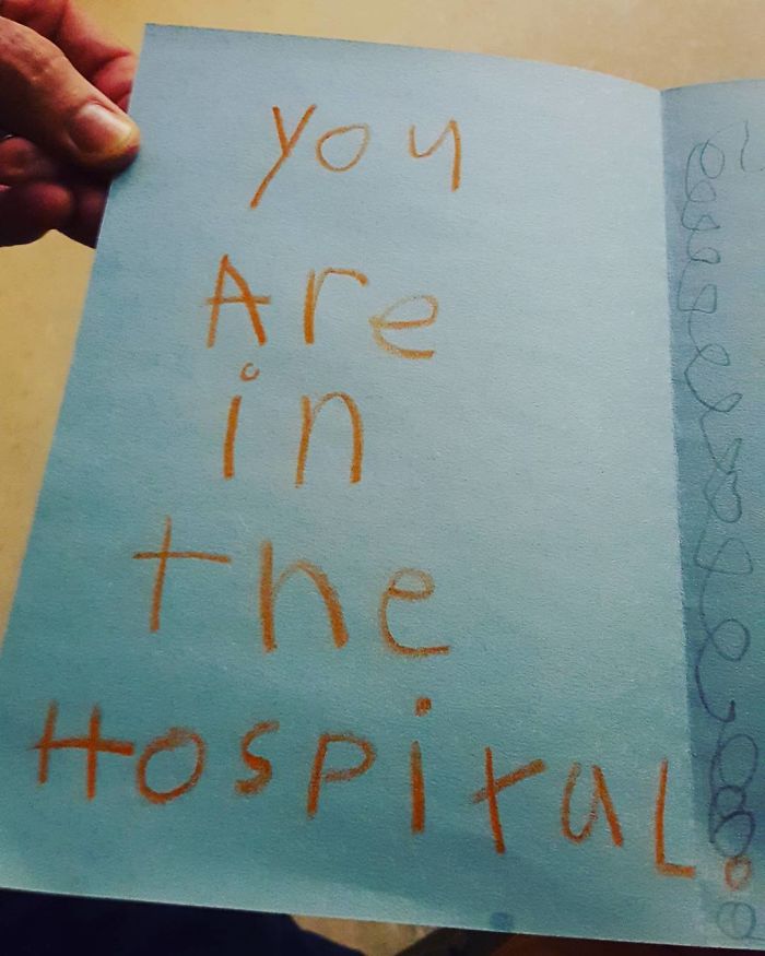 It's My Dad's Birthday Today And He's In The Hospital, My Nephew Made Him This Birthday Card
