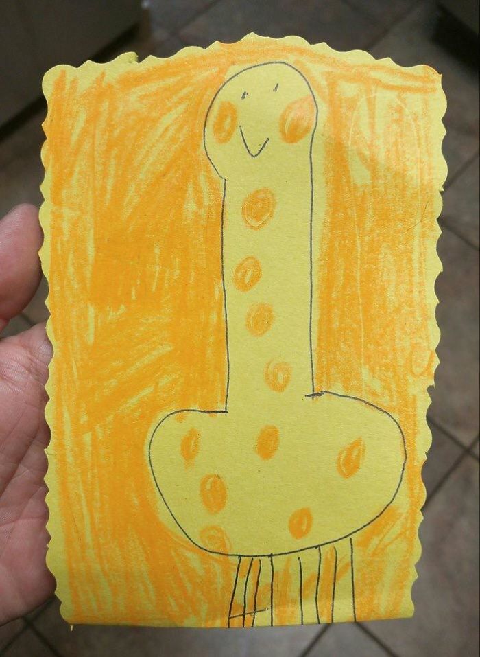 Su hija le ha dibujado una "jirafa"