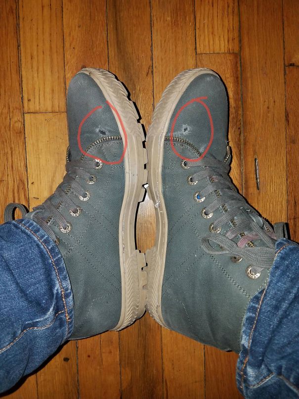 Fake Zipper On Levi's Boots Makes Holes In Your Boot When You Walk