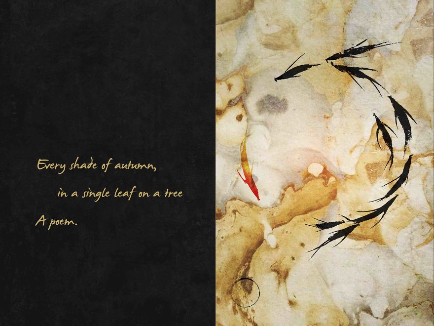 Haiku Paintings; A Strong Imprint Through A Single Stroke.