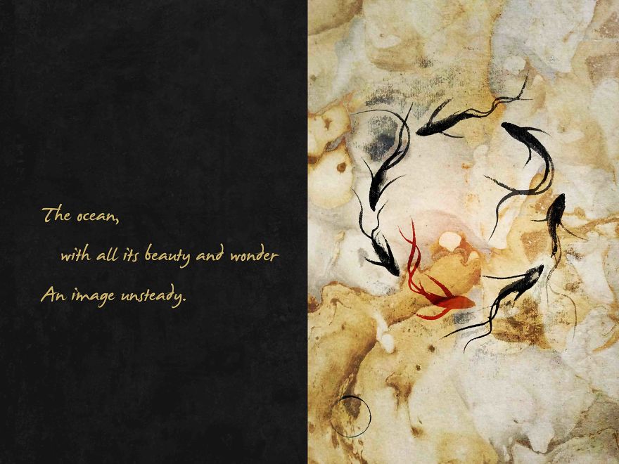 Haiku Paintings; A Strong Imprint Through A Single Stroke.