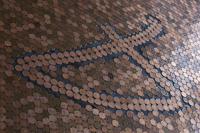When This Barber Was Quoted £1000 For The New Shop Floor He Decided To Cover It With 70,000 Pennies Instead
