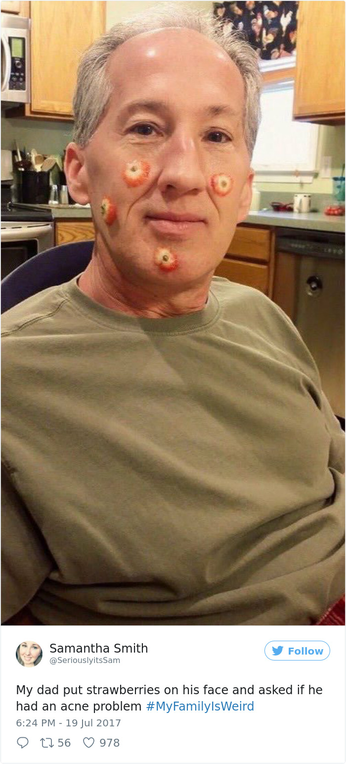 My Dad Put Strawberries On His Face And Asked If He Had An Acne Problem
