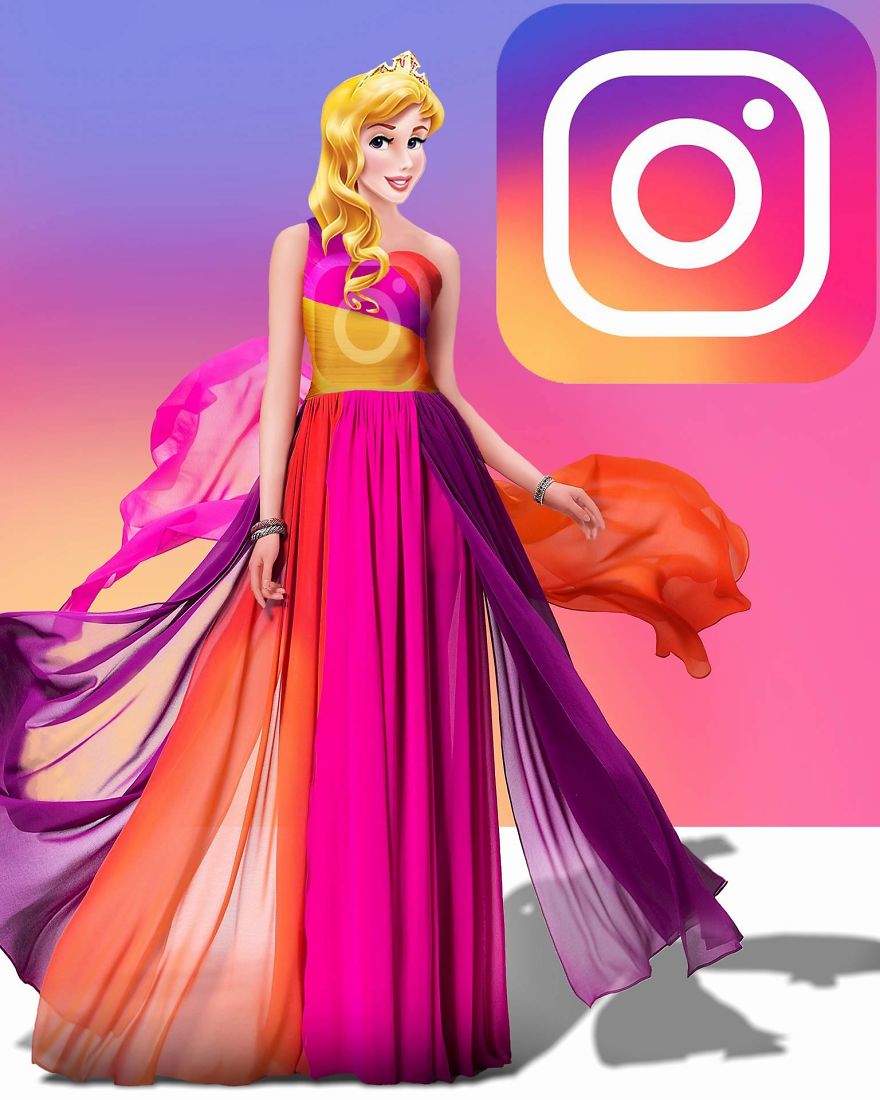 Artist Illustrates Social Networks With Disney Princesses