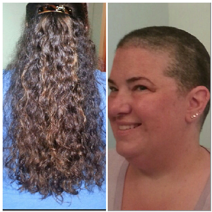 I Shaved Off My Waist-length Hair For A Cancer Fundraiser Called Bald For Bucks In June '14 In Honor Of My Husband Who Has Fought Twice. I Donated The Hair To Wigs For Kids.