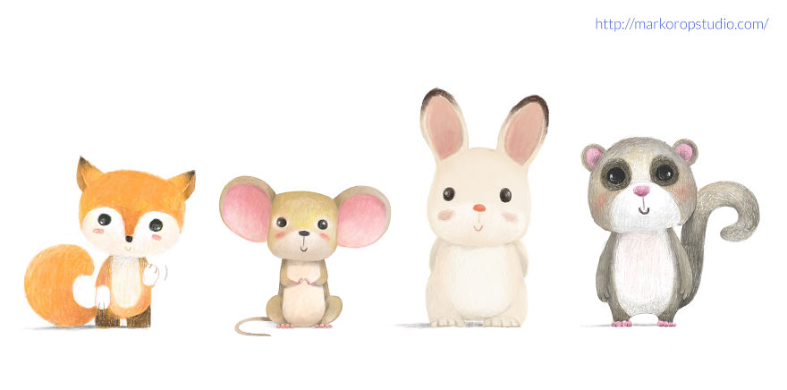 Cute Forest Animals By Illustrator Marko Rop