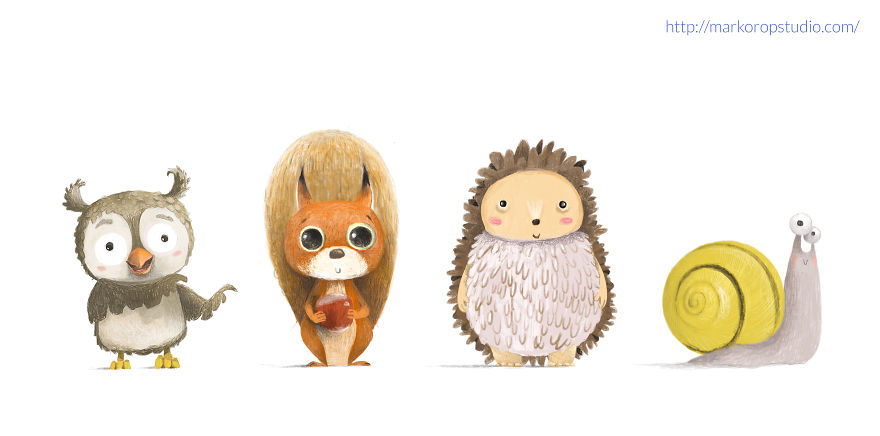 Cute Forest Animals By Illustrator Marko Rop