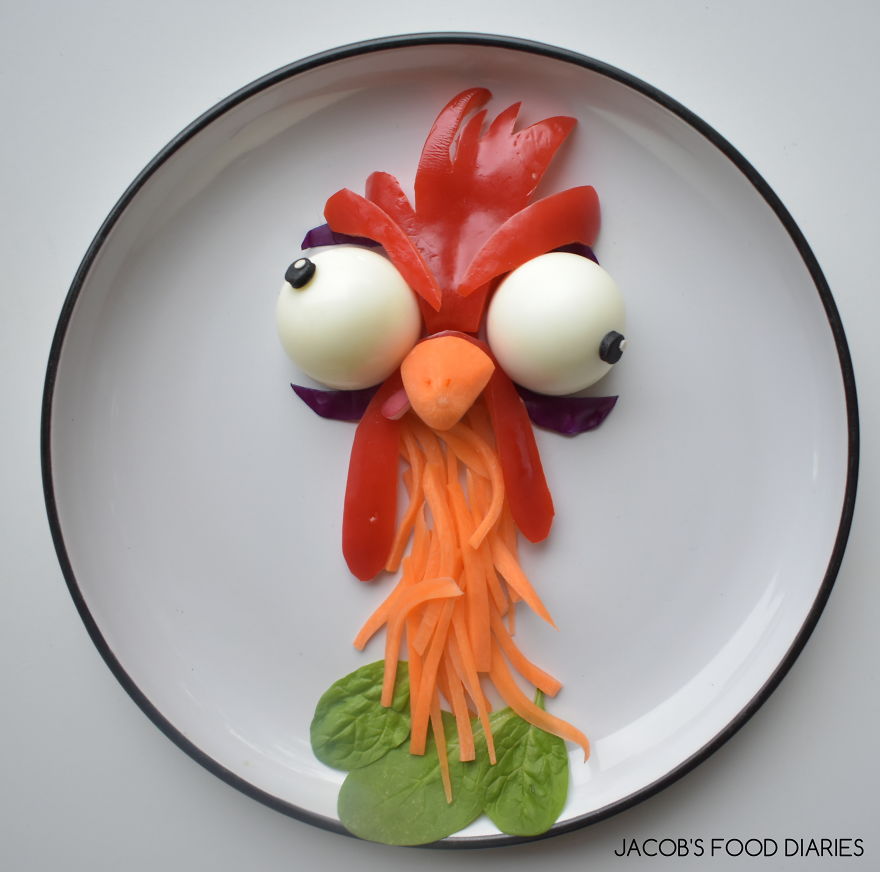 Hei Hei From Moana - Egg And Vegetable Salad