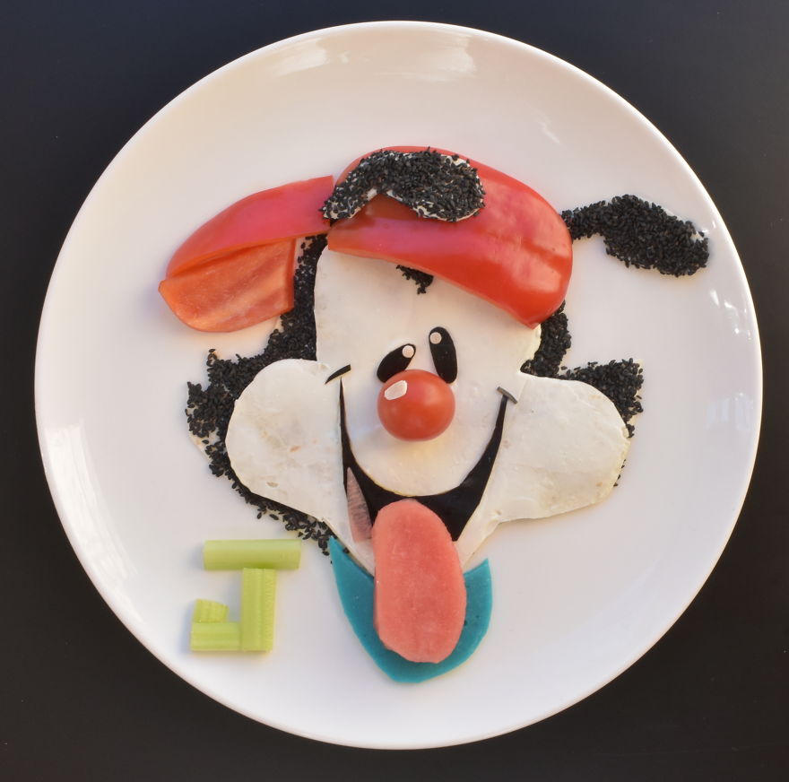 Wakko From Animaniacs - Wholemeal Wrap With Light Cream Cheese And Vegetables
