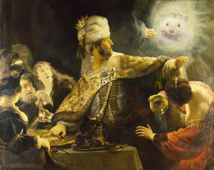 Rembrandt - Belshazzar Sees The Hedgehog On The Wall
