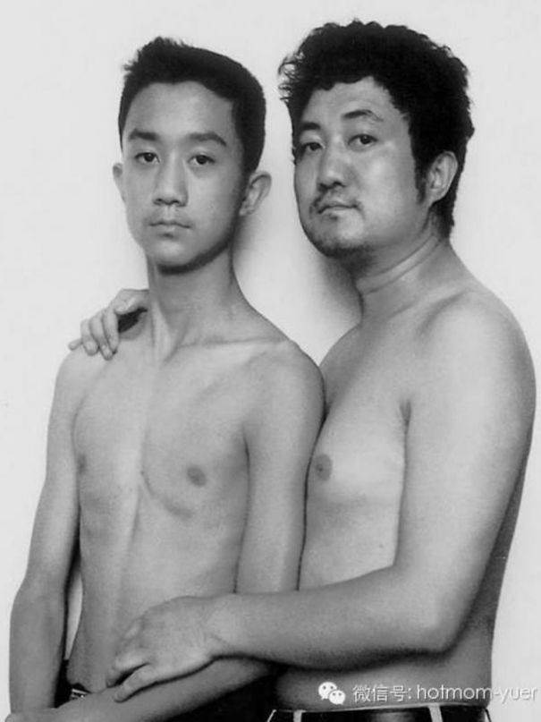 Father Took Pictures With His Son As He Was Growing Up.very Lovely!