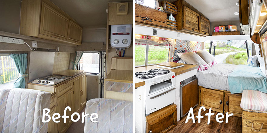 How We Transformed This Camper Van In 6 Weeks With Only £1000