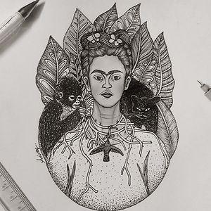 Self-Portrait With Thorn Necklace And Hummingbird By Frida ...