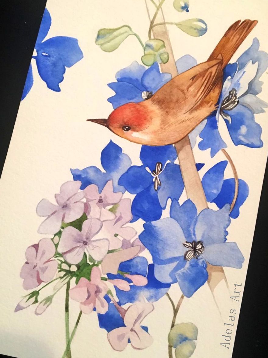 Nature-Inspired Watercolour Paintings By Adelas Art
