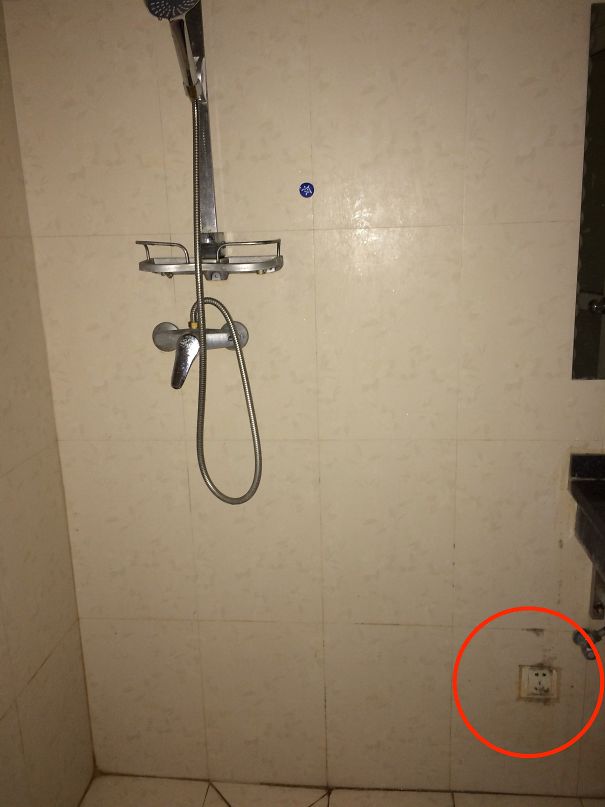 A Socket Inside The Shower For The Risky Life Style