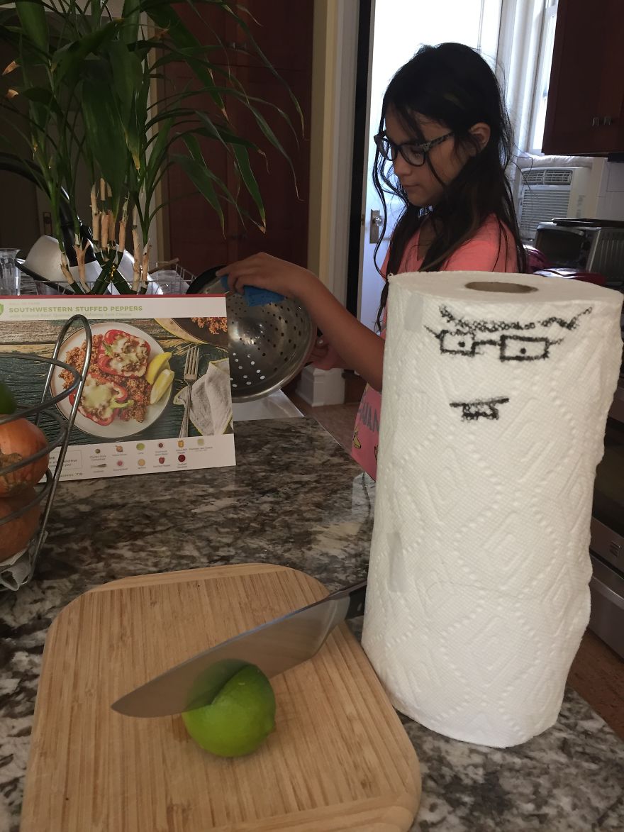 Big Brother Is Away At Camp And Family Replaces Him With A Paper Towel Roll
