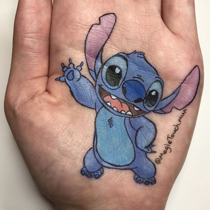 I Draw Cartoon Characters On The Palm Of My Hand