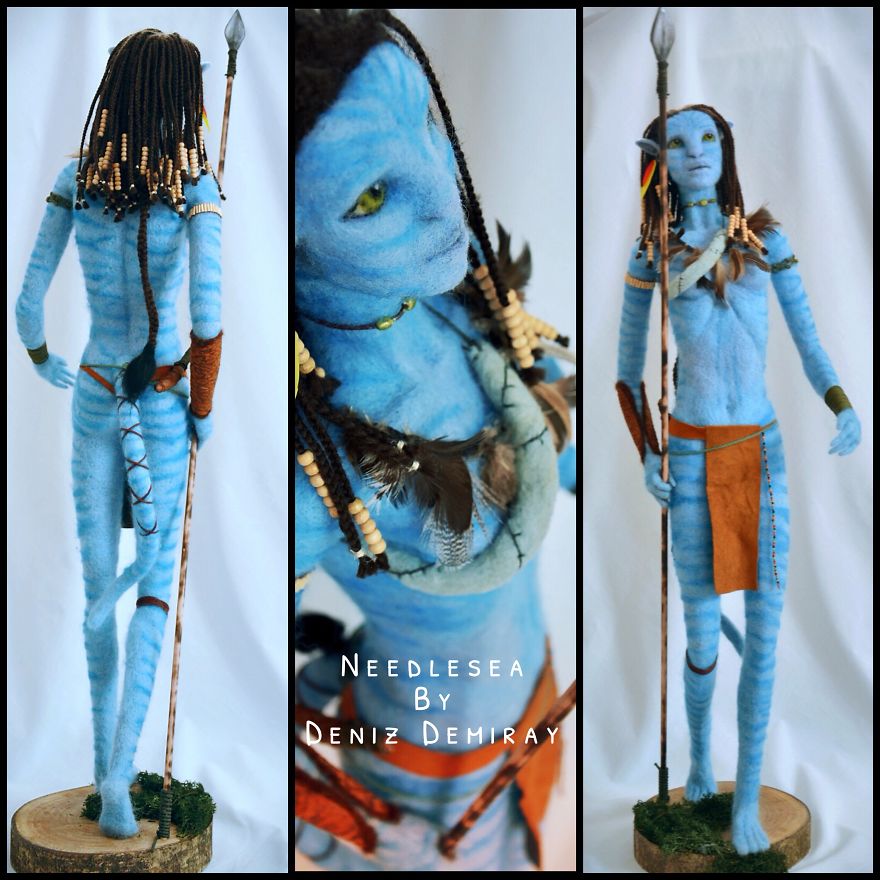 Needle Felted Art Doll Avatar, Neytiri