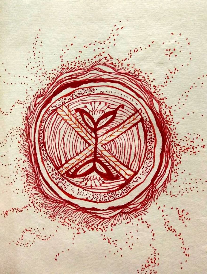 Inside My Womb , Sketches Representing Phases Experienced By Artist Close To Labor And Birth. Inside My Womb , Sketches Representing Phases Experienced By Artist Close To Labor And Birth.