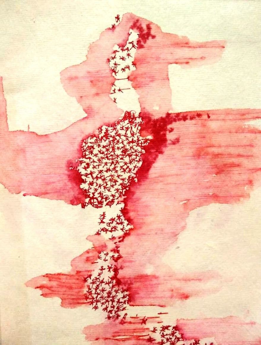Inside My Womb , Sketches Representing Phases Experienced By Artist Close To Labor And Birth. Inside My Womb , Sketches Representing Phases Experienced By Artist Close To Labor And Birth.