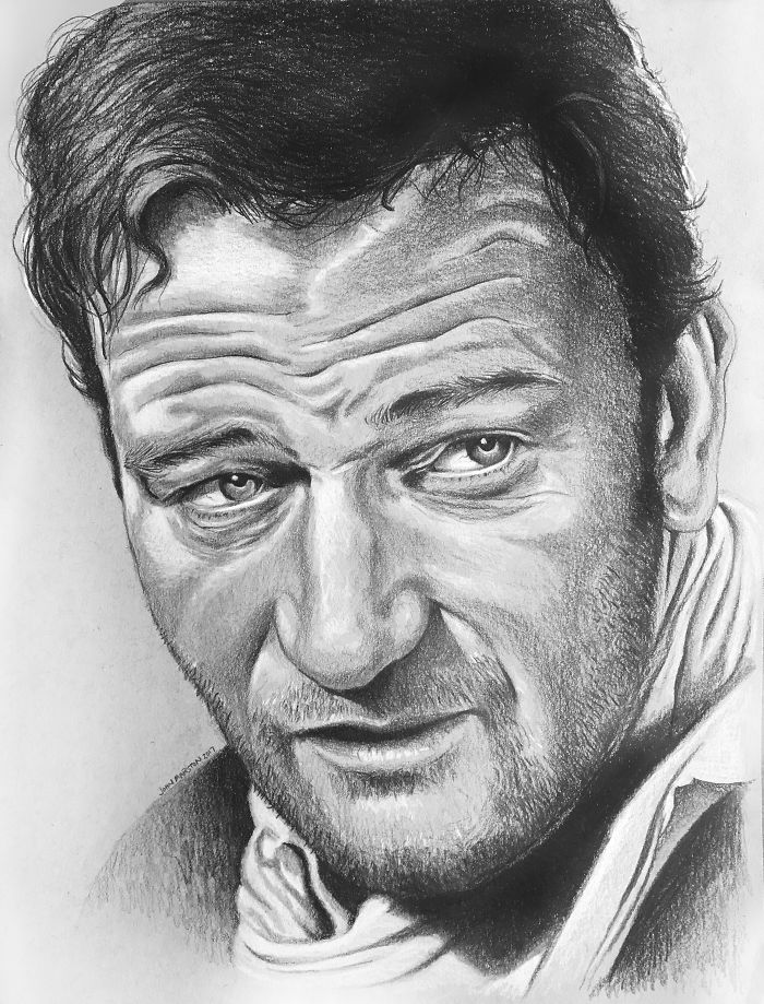 I Drew John Wayne In Black And White