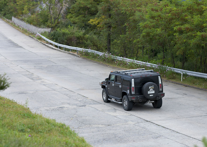 I Hardly See Cars On The Highways Of North Korea During All My Six Trips. Now I Am Lucky Enough To Spot An American… Hummer!