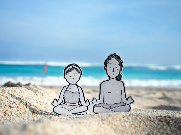 Meditating On Beautiful Pandawa Beach... Or Just Play Pretend?