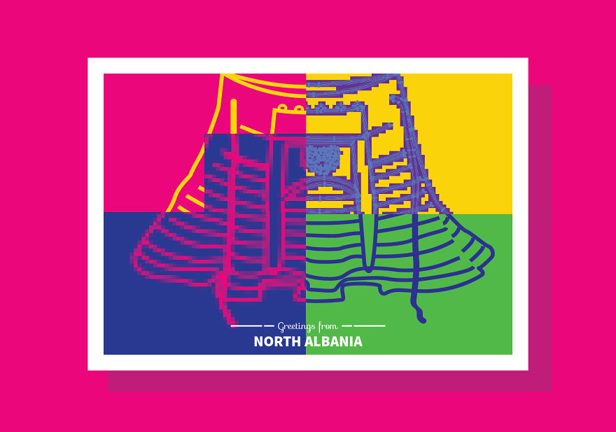 Greetings From North Albania - Pop Style Postcards And Post Stamps Greetings From North Albania - Pop Style Postcards And Post Stamps