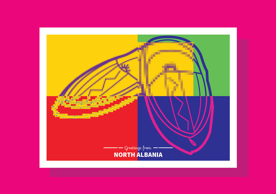 Greetings From North Albania - Pop Style Postcards And Post Stamps Greetings From North Albania - Pop Style Postcards And Post Stamps