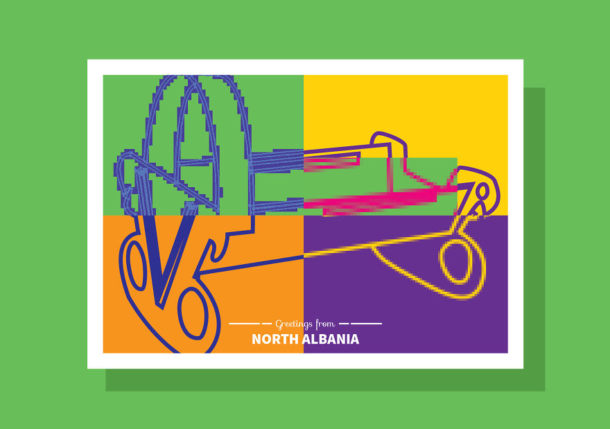 Greetings From North Albania - Pop Style Postcards And Post Stamps Greetings From North Albania - Pop Style Postcards And Post Stamps