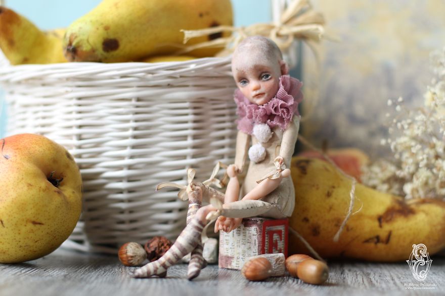 Small Doll Pip And His Stories. Ooak Art Doll By Helena Oplakanska
