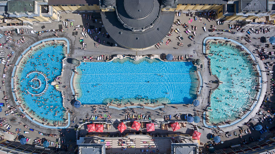 Spectacular Bird’s Eye View Of Extraordinary Pools In Budapest, Spa Capital Of The World, As You’ve Never Seen It Before