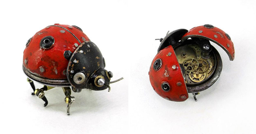 Russian Artist Creates Steampunk Animals From Old Car Parts, Watches And Electronics (+New Pics)