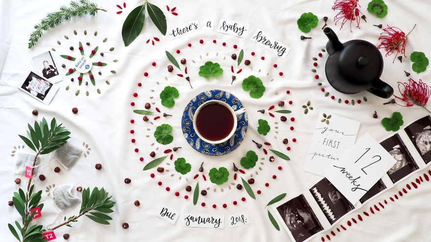 There's A Baby Brewing: Flat Lay, Stop Frame Animation - Pregnancy Announcement