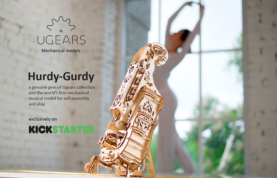Ugears Hurdy-Gurdy: The World’s First Musical Instrument You Self-Assemble To Play