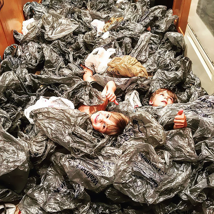 When The Kids Find The Plastic Bag Storage