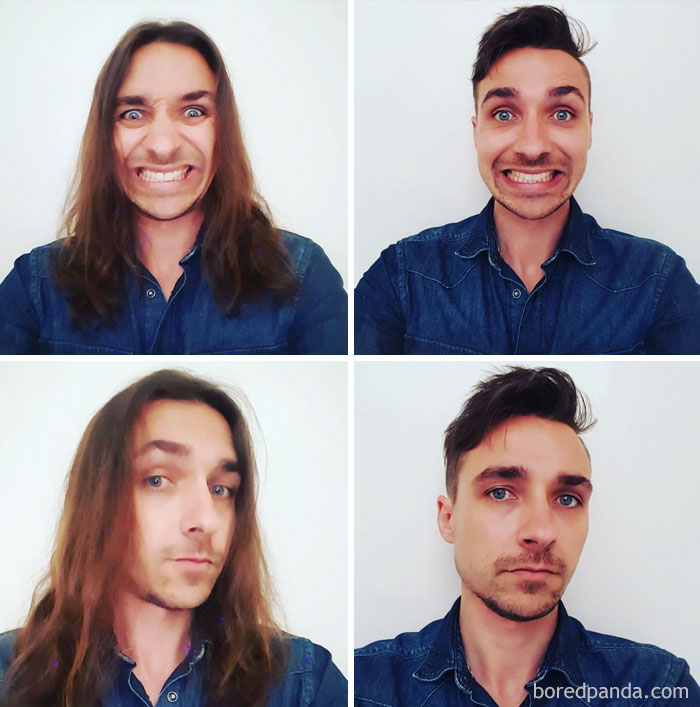 Antes y después de donar mi pelo