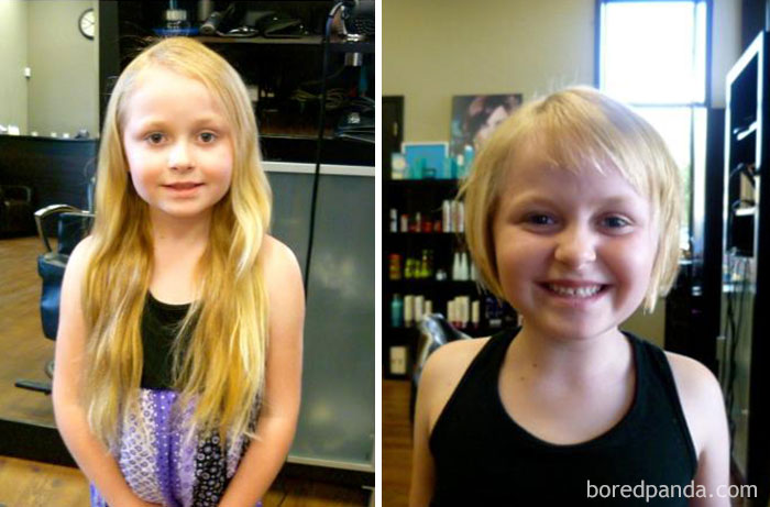 Mi hija de 6 años ha donado 33 cms de su cabello