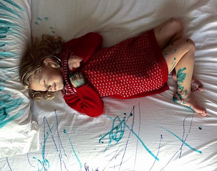 That One Time My Daughter Drew All Over Your New Sheets With Permanent Marker. And Then Posed Proudly On It