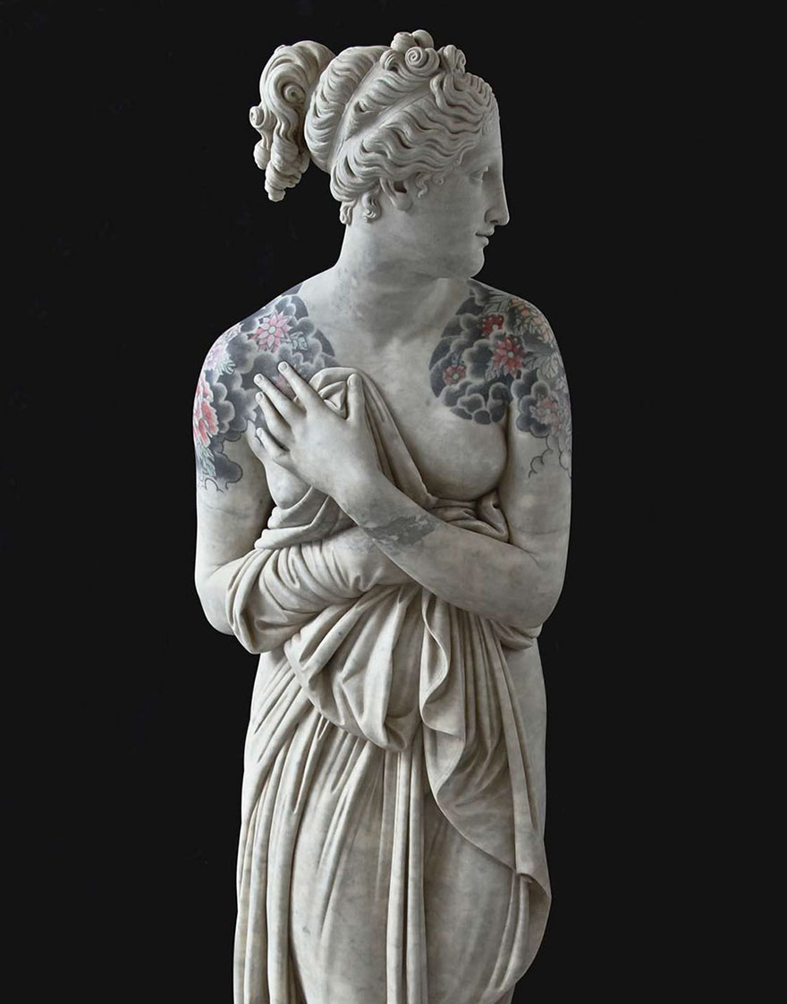 Italian Artist Gives Classical Sculptures Criminal Tattoos, Makes Them Look Totally Badass