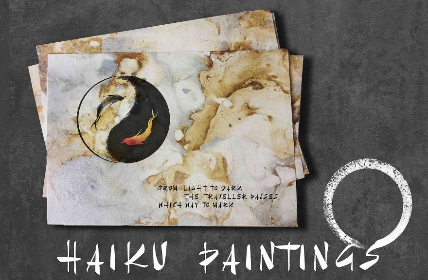 Haiku Paintings; A Strong Imprint Through A Single Stroke.