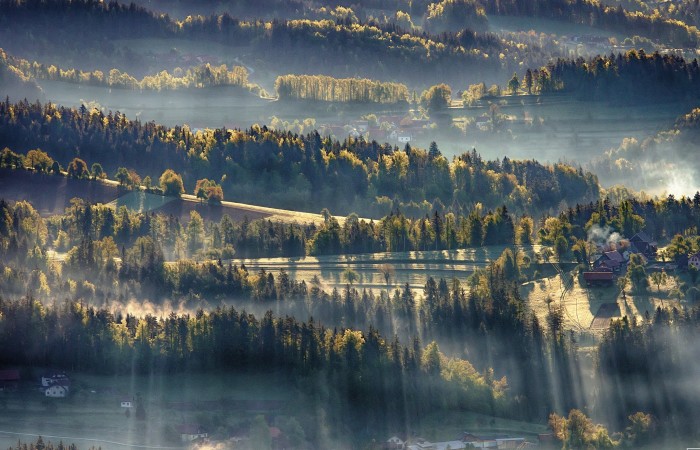Chasing Sunrays In Upper-Savinjska Valley, Slovenia