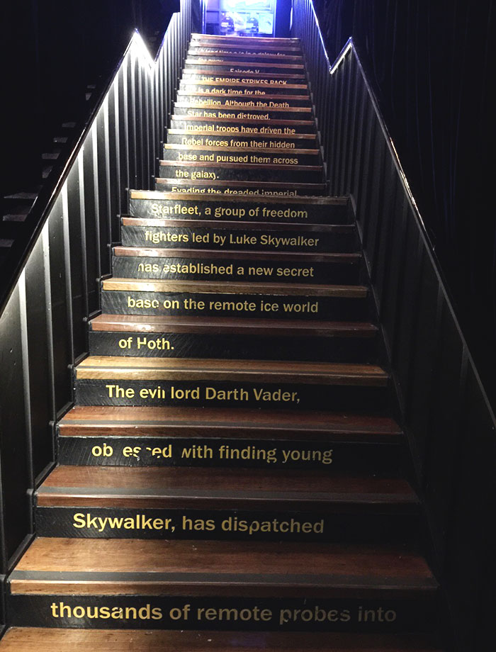 So The Stairs At A Bar I Went To Last Had The Rolling Credits To Star Wars Up The Stairs
