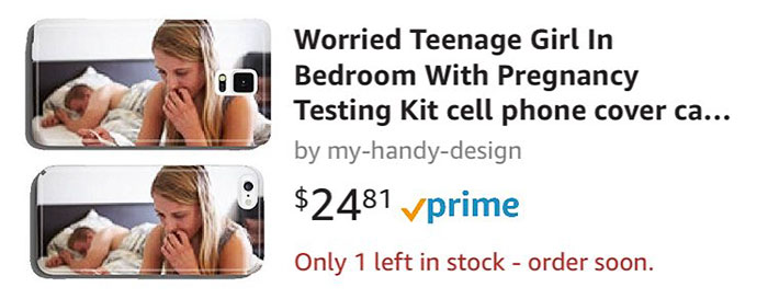 Worried Teenage Girl In Bedroom With Pregnancy Testing Kit Cell Phone Cover Case 