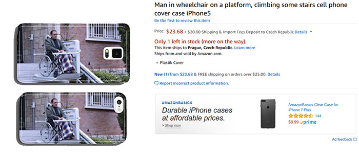 Man In Wheelchair On A Platform, Climbing Some Stairs Cell Phone Cover Case iPhone5