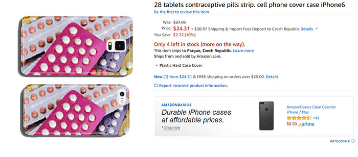 28 Tablets Contraceptive Pills Strip Cell Phone Cover Case iPhone6