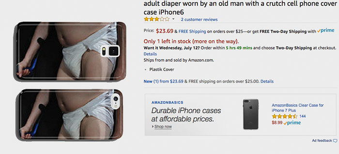 Adult Diaper Worn By An Old Man With A Crutch Cell Phone Cover Case iPhone6